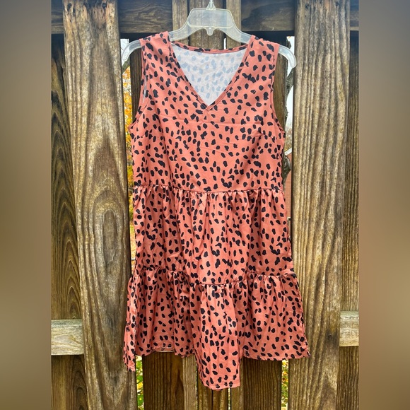 Dalmatian Print Ruffle Hem Smock Dress - Picture 2 of 5